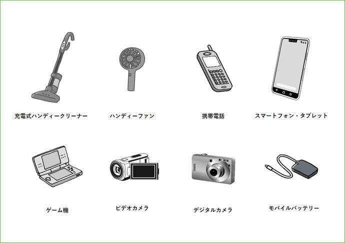 リチウムイオン電池が使用されている電子機器