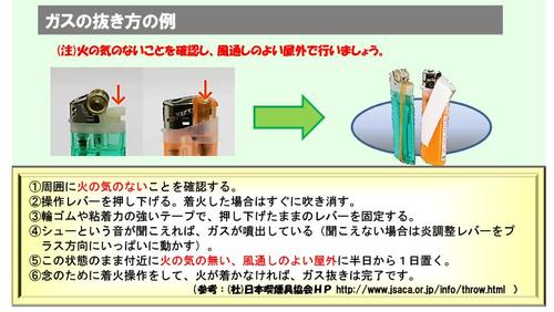 ガスの抜き方の例