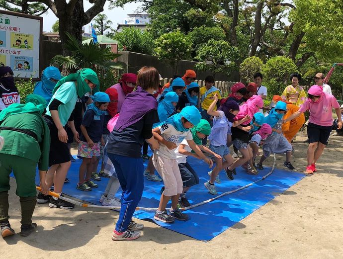 貴布禰神社での忍者修行体験の様子