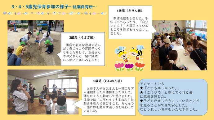 杭瀬保育所の保育参観の様子