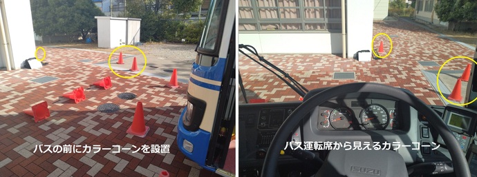 バス運転席の死角確認