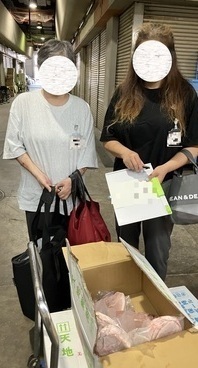 豚肉受け取りの写真
