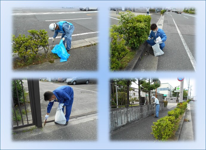 清掃工場前、歩道