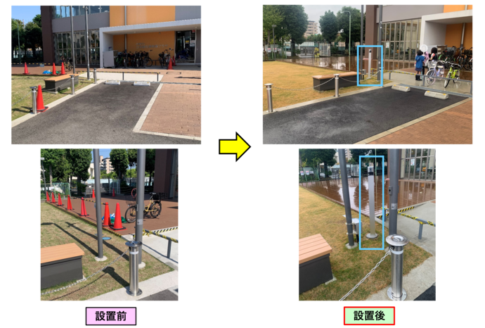 立花南生涯学習プラザ駐車場 EV充電設備設置前後