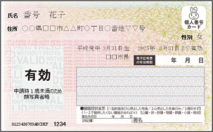 顔写真無しのマイナンバーカード