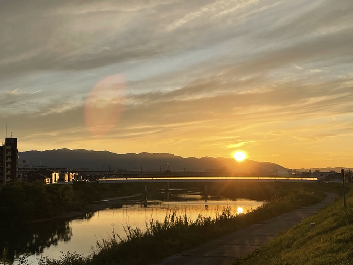 藻川堤防上から見える風景